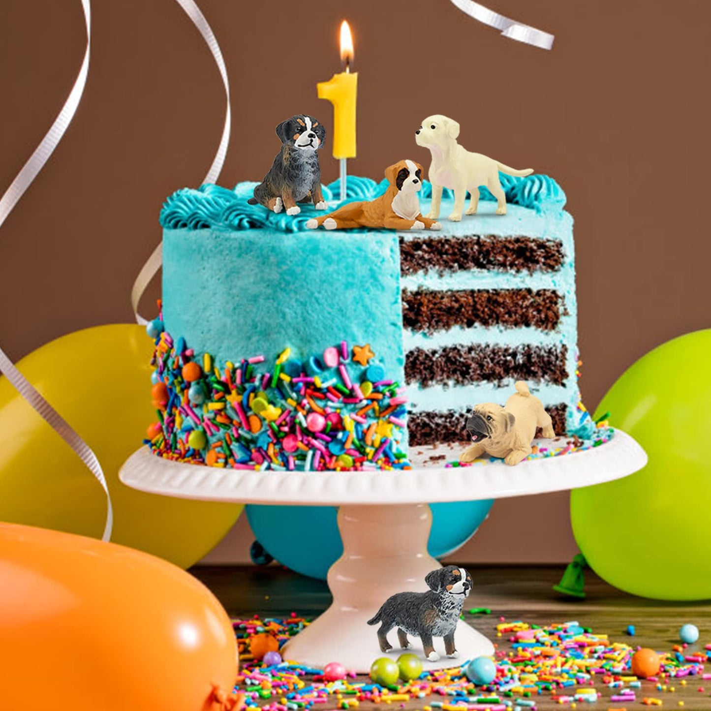 Toymany 12PCS Mini Dog Figurines Playset – Realistic Hand-Painted Puppy Figures, Plastic Animal Toys, Cake Toppers & Gifts for Kids