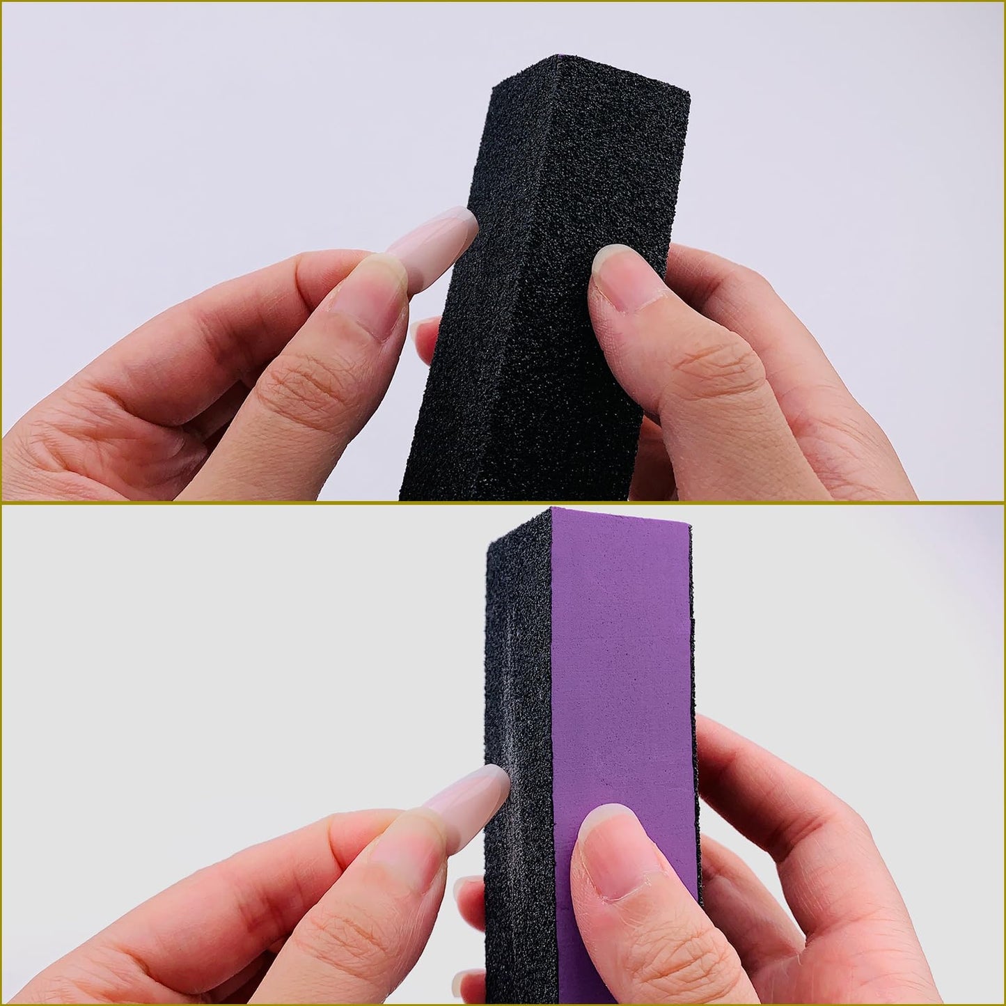 HeeYaa 10 Pcs Nail Buffer Sanding Block Polisher Buffing File 100/180 Grit 3 Sides Nail Files Art Pedicure Manicure File(Black Purple)
