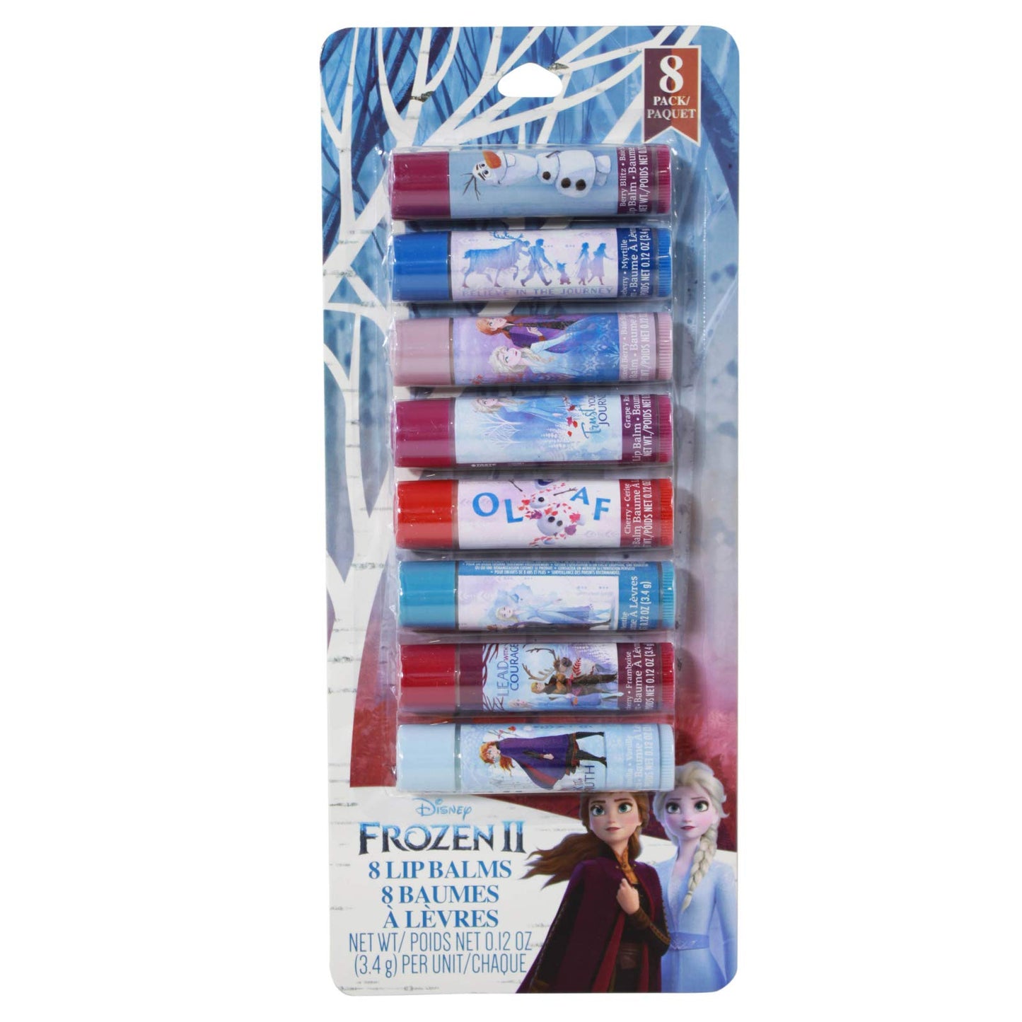 Frozen 2 Lip Balm 8 Pack with Assorted Flavors