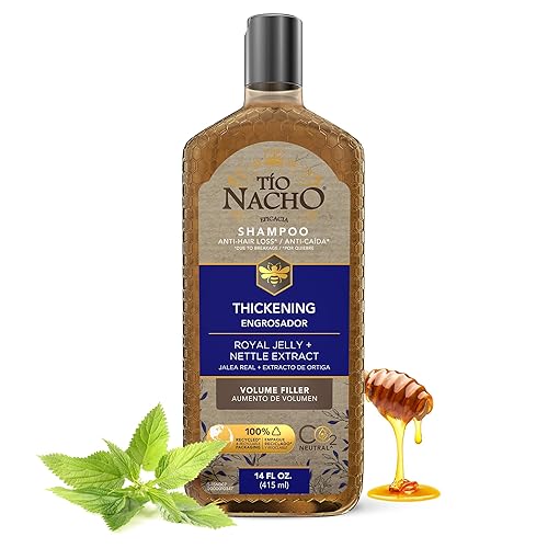 Tio Nacho Thickening Shampoo for Thinning Hair for Women & Men with Royal Jelly & Nettle Extract - Volumizing Hair Loss Shampoo for Fine Hair, Paraben