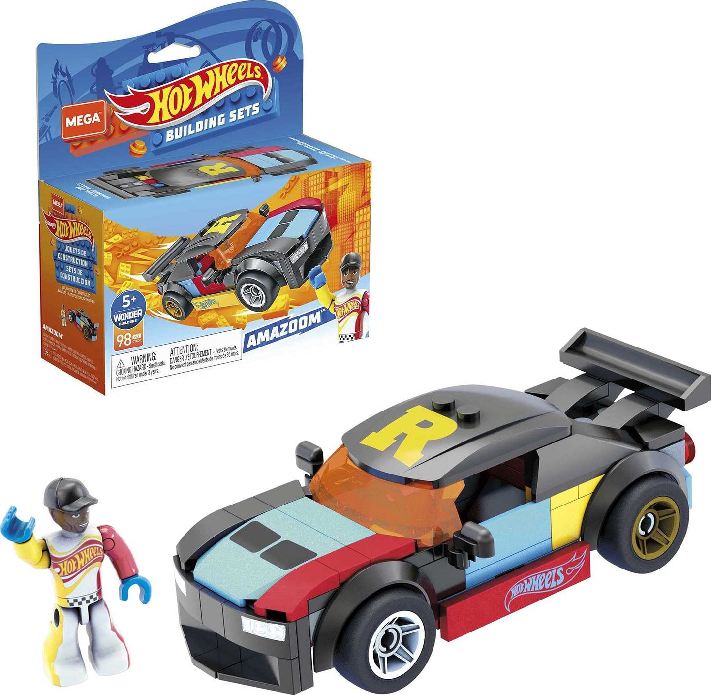 Hot Wheels Mega Construx Amazoom Construction Set, Building Toys for Kids