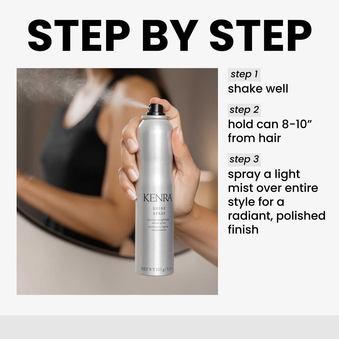 Kenra Professional Shine Spray | Instant Weightless Shine Hairspray | Tames Frizz & Flyaways | Enhances Color Vibrancy | Lightweight, No Hold | All