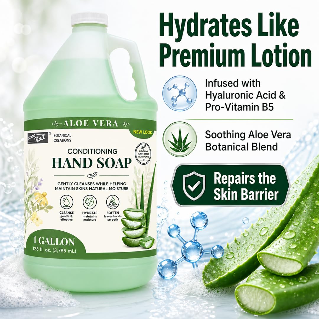 PRONAIL Bulk Liquid Hand Soap Refill - Moisturizing Cleanser with Hyaluronic Acid, Panthenol & Aloe Vera | Sulfate-Free, Cruelty-Free | Professional