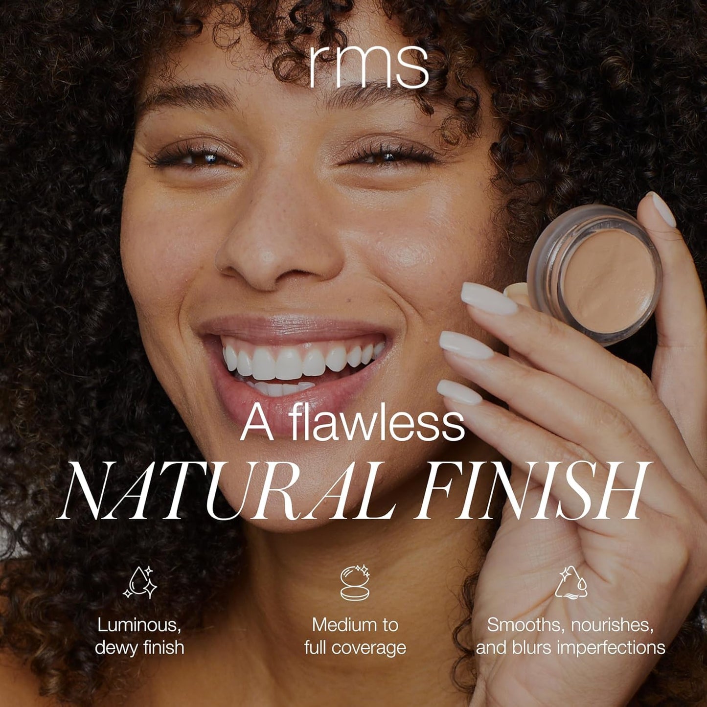 rms beauty UnCoverup Cream Foundation Hydrating Buildable Medium to Full Coverage with Natural Glow for All Skin Types, Clean Beauty, 18ml