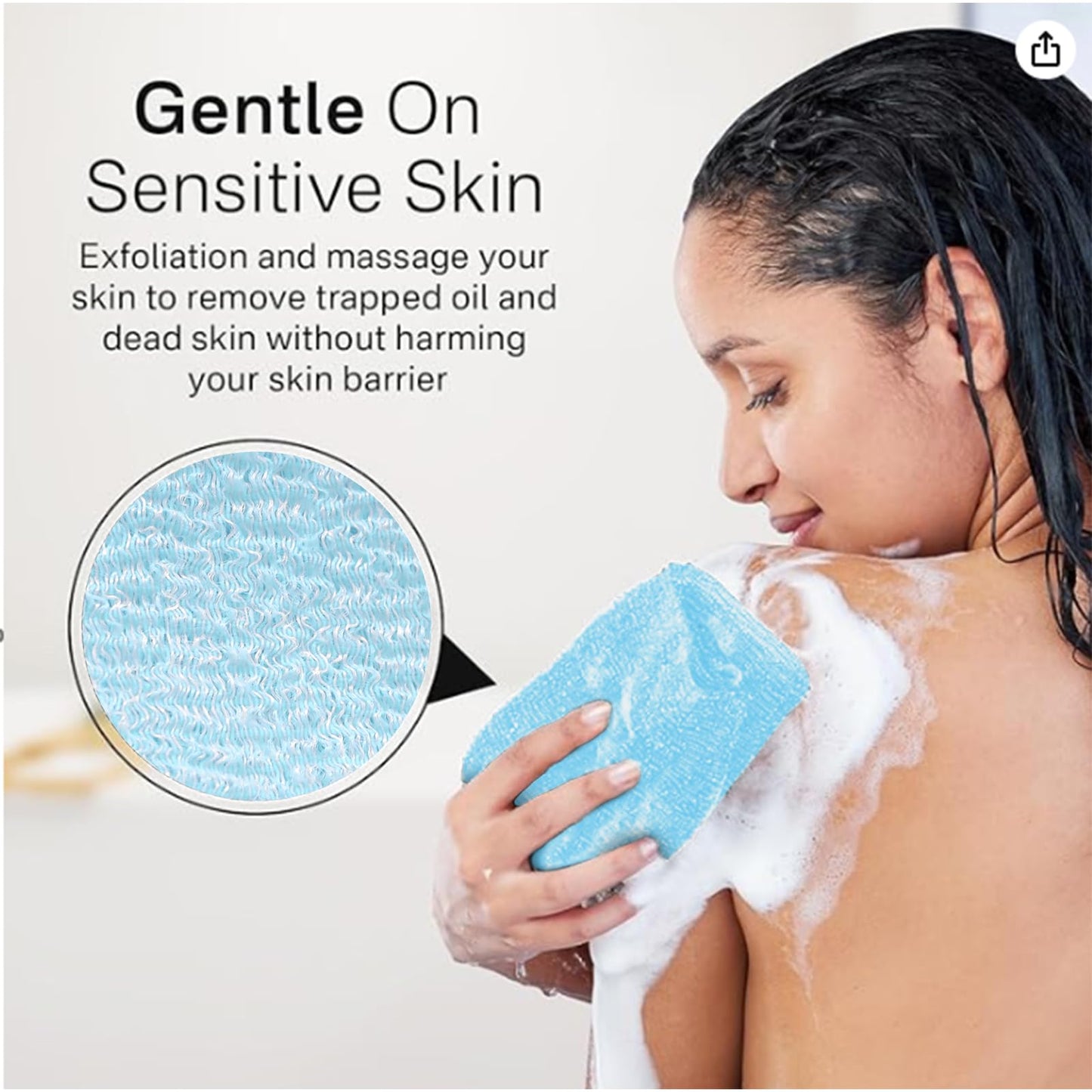 Yiclick Exfoliating Washcloth Towel, Japanese Exfoliating Bath Wash Cloth for Body Exfoliation, Korean Back Scrubber Washer for Shower, African Net Beauty and Personal Care Yiclick