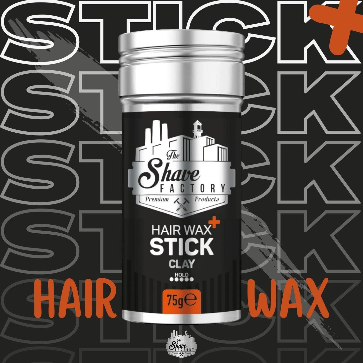 the shave factory Hair Wax Stick Clay, Long-Lasting Styling Wax for Smoothing & Slick Finish on Hair Wigs - 2.7 Oz (75G) (1 Piece)