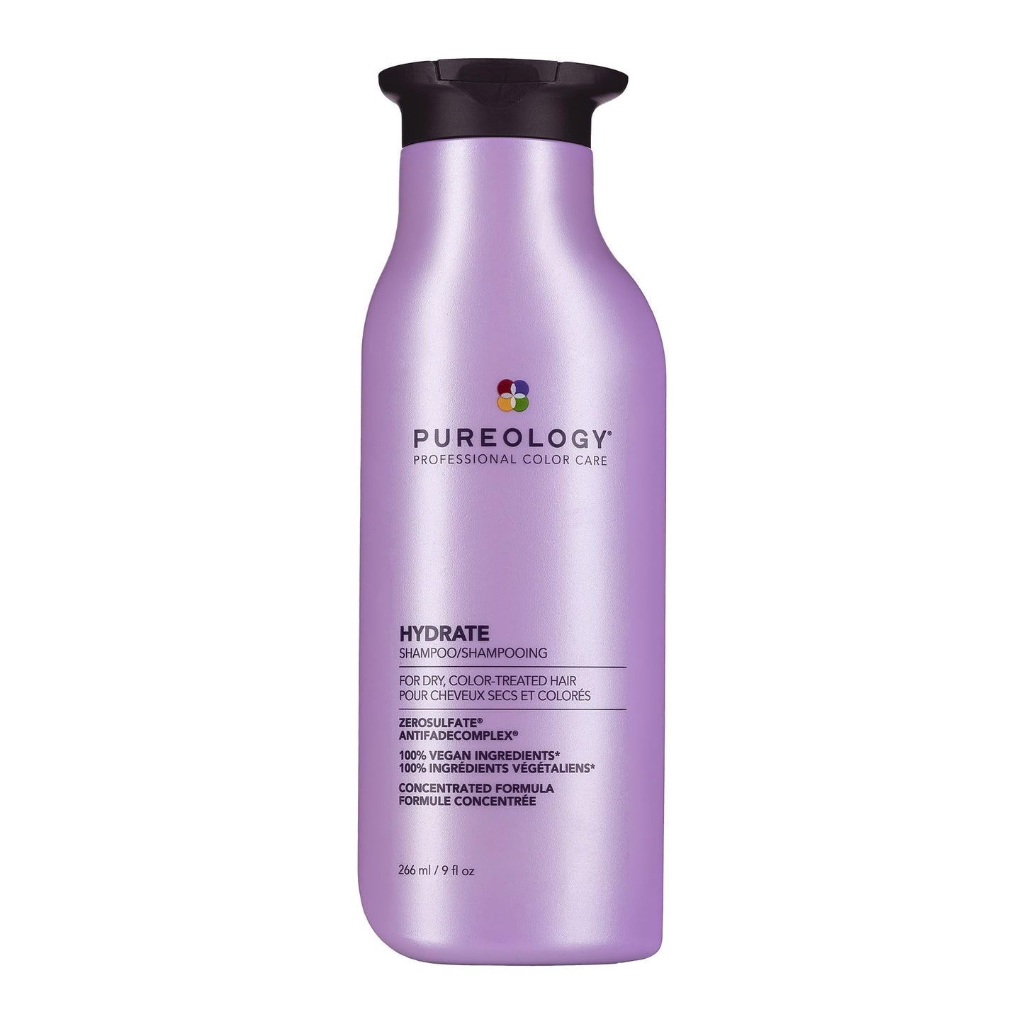 Pureology Hydrate Shampoo - For Dry or Color Treated Hair, Moisturizing Shampoo For Hydration & Softness, With Rose Extract & Green Tea, Vegan