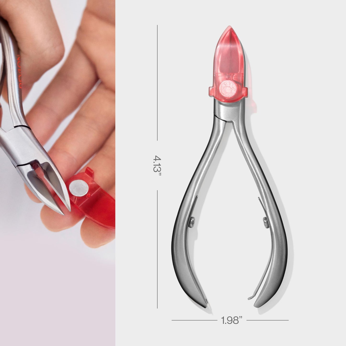 Revlon No-Ricochet Nail Nipper, Mess-Free Cuticle Remover Tool with Magnetic Shield for No Fly-Away Clippings, Made with Stainless Steel and Precision