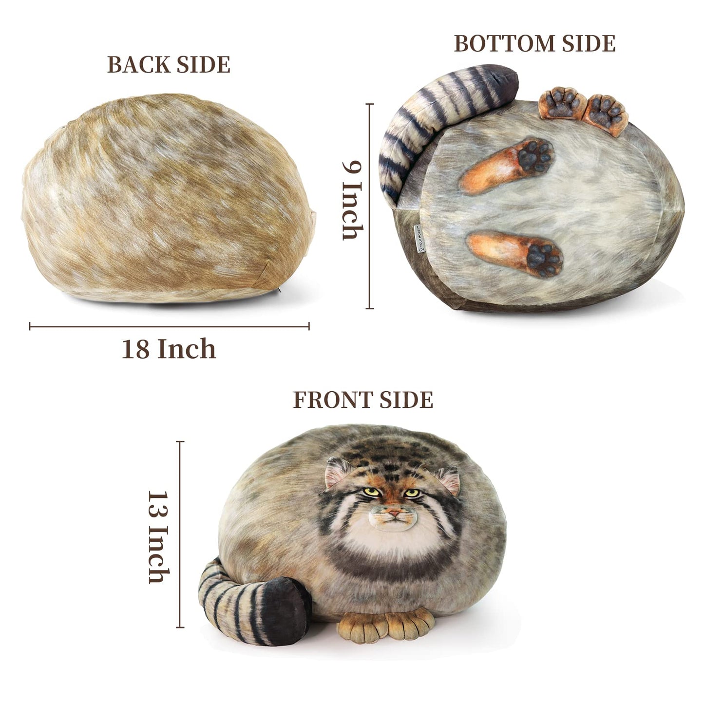 Pallas Cat Stuffed Animal, Steppe Cat Plush Cute Plushies for Girls,Kitten Soft Plush Throw Pillow Doll Big Plush Toy Decoration Doll Gift for Kids…