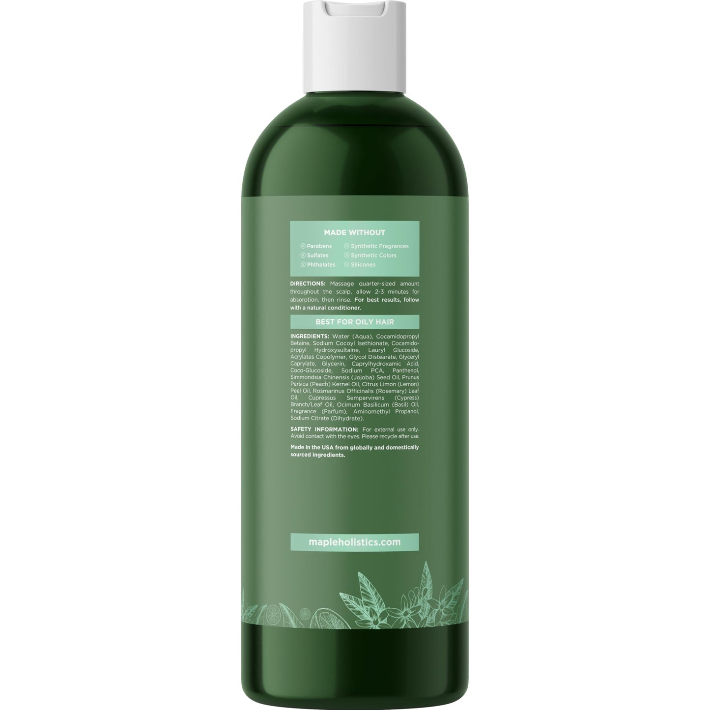 Clarifying Shampoo for Build Up and Oily Hair - Deep Cleansing Shampoo with Rosemary - Refreshing Lemon for Greasy Hair & Jojoba Oil for Scalp