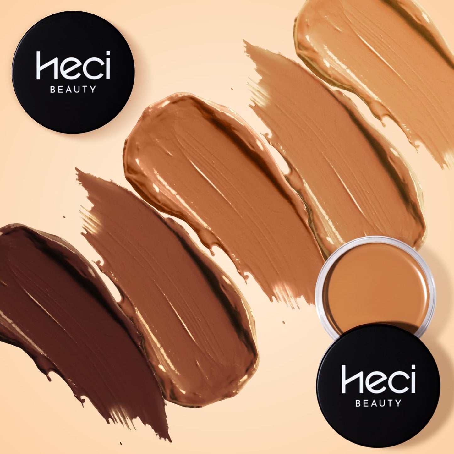 HECI BEAUTY Cream Bronzer with Brush, Creamy & Highly Pigmented Formula, Blendable Cream Contour Makeup with a Natural, Matte Finish - Buildable