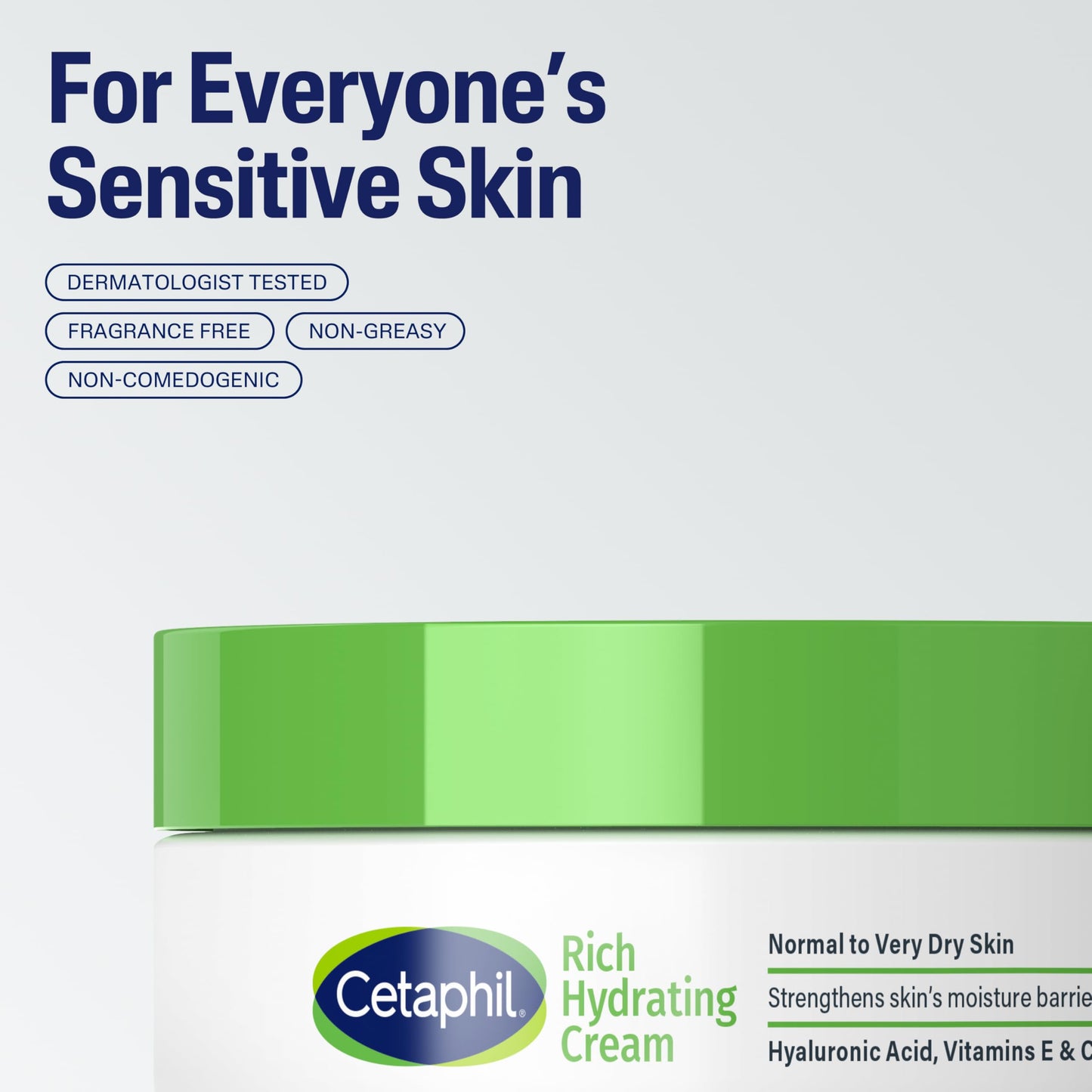 CETAPHIL Rich Hydrating Night Cream For Face, With Hyaluronic Acid, 1.7 oz, Moisturizing Cream For Dry To Very Dry Skin, No Added Fragrance