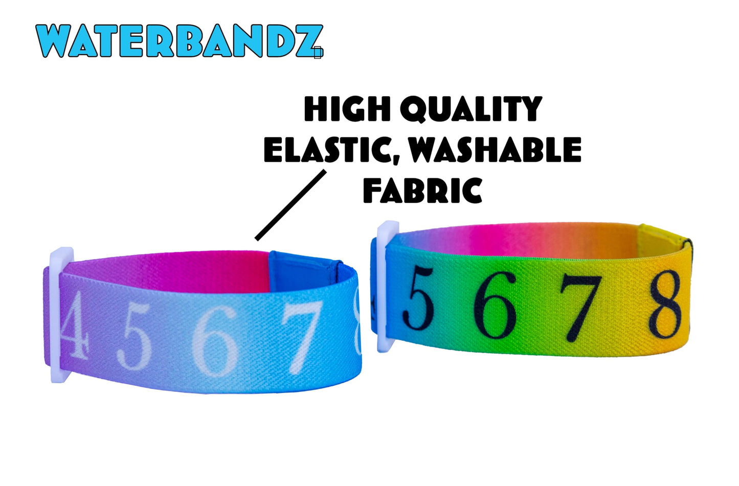 WaterBandz - Stay Hydrated: Elastic Fabric Bands Make your Daily Water Intake Simple and Fun! Universal size for Water Bottles, Cups, and Glasses