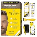 Reusable Hair & Beard Dye for Men - Medium Blond 8.01 | Up to 5 Uses, 7 Minutes | Natural Gray Coverage, No-Drip Cream with SkinArmour® - Cleverman