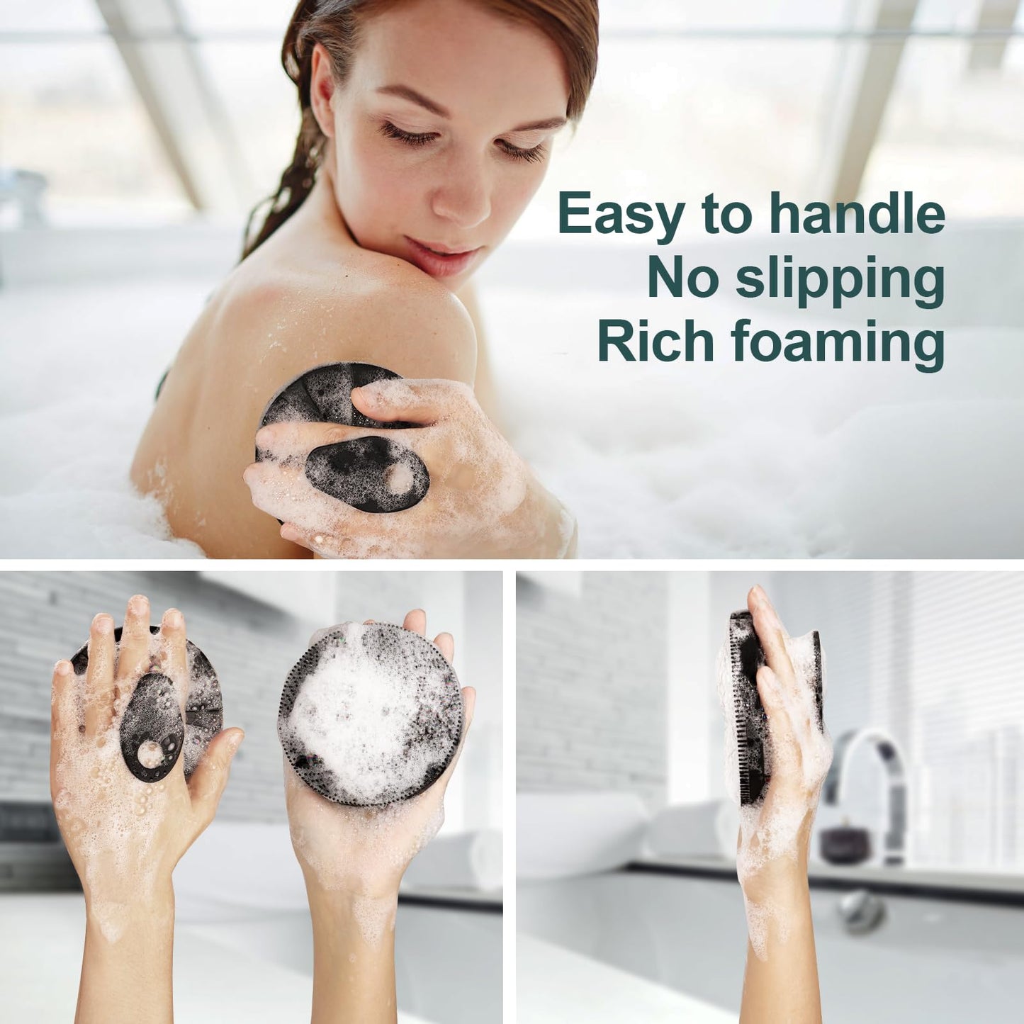 INNERNEED® More Hygienic Silicone Body Scrubber Exfoliating & Massaging Shower Brush, Bathing Tool, for All Skin Types, Lathers Well, Longer Service Beauty & Personal Care INNERNEED
