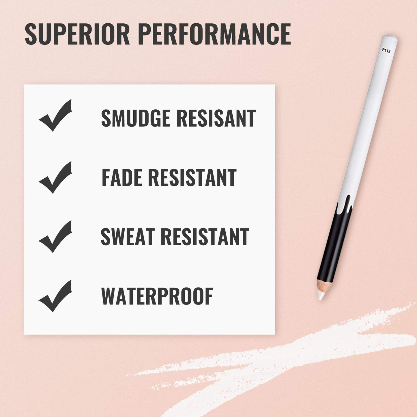 12PCS Erinde White Eyeliner Pencil, Soft Highlighter Gel Eyeliner Pencil, Eye Liner Pen, Professional Eye Bighten Eyeshadow Waterproof Matte