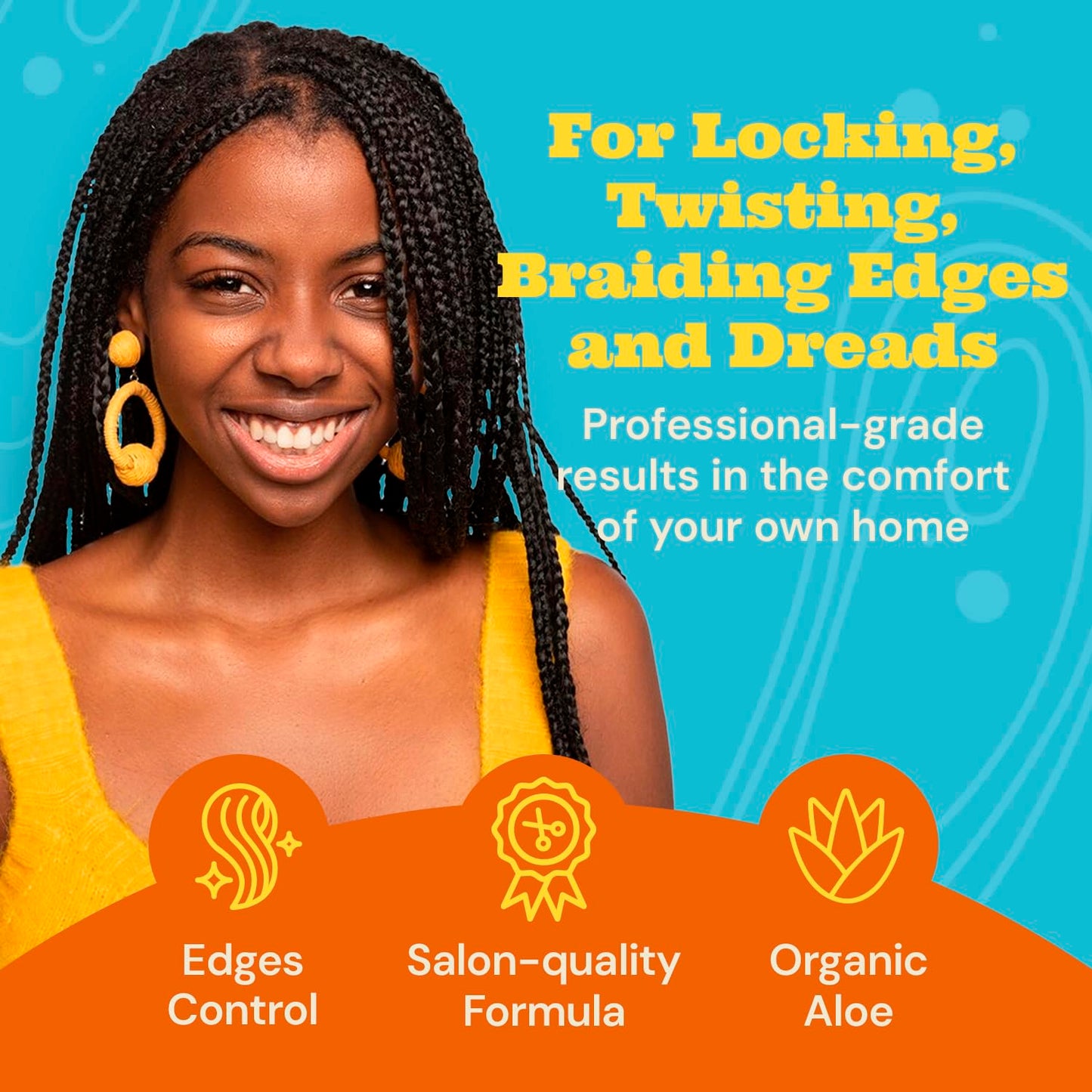 J. AMILA Styling Gel, 16oz - High Hold Loc Gel for Dreads and Braids, Locking, Twisting, and Braiding Hair Gel, Nourishing Vitamin B5 and Aloe Vera