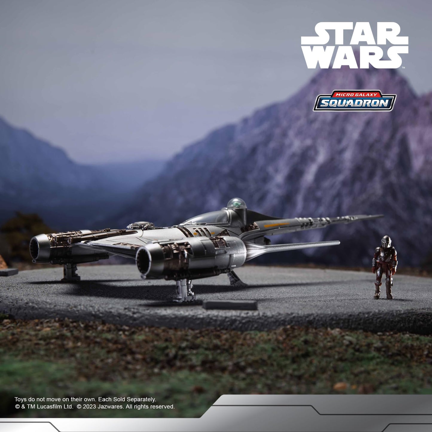 Star Wars Micro Galaxy Squadron The Mandalorian's N-1 Starfighter - 5-Inch Starfighter Class Vehicle with 1-Inch Micro Figure Accessory