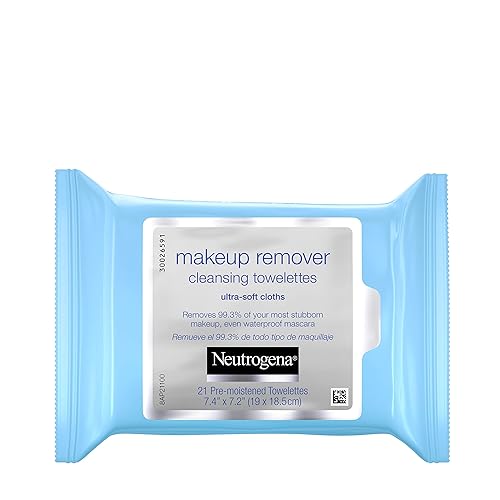 Neutrogena Makeup Remover Cleansing Facial Towelettes, Daily Gentle Face Wipes to Remove Oil, Dirt, & 99.3% of Makeup, Safe for Sensitive Eyes