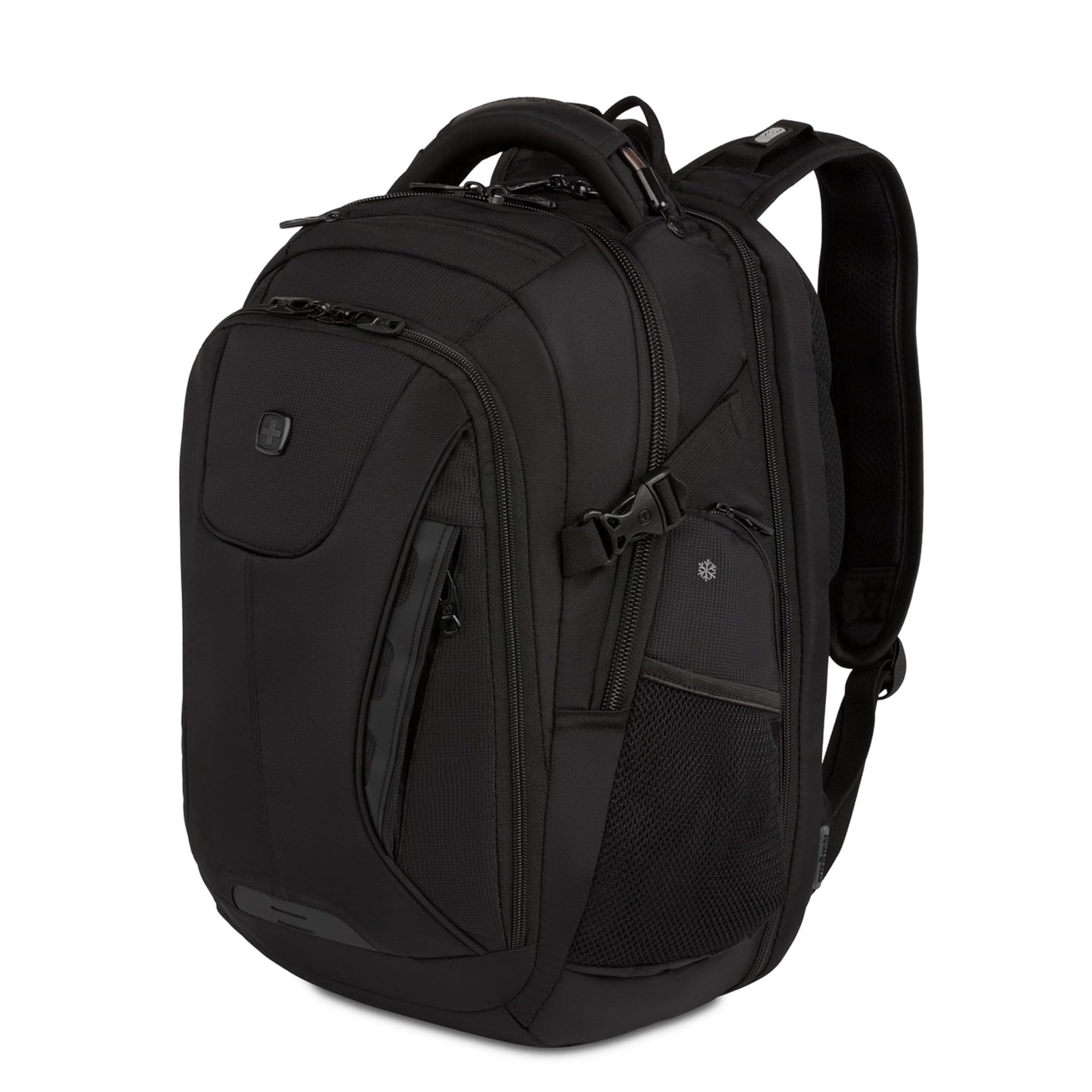 SwissGear Travel Tech Elite Laptop Backpack - Fits Laptops up to 16” - ScanSmart TSA-Friendly Backpack with USB Port, Shoe Compartment & Organizer Pockets - Black