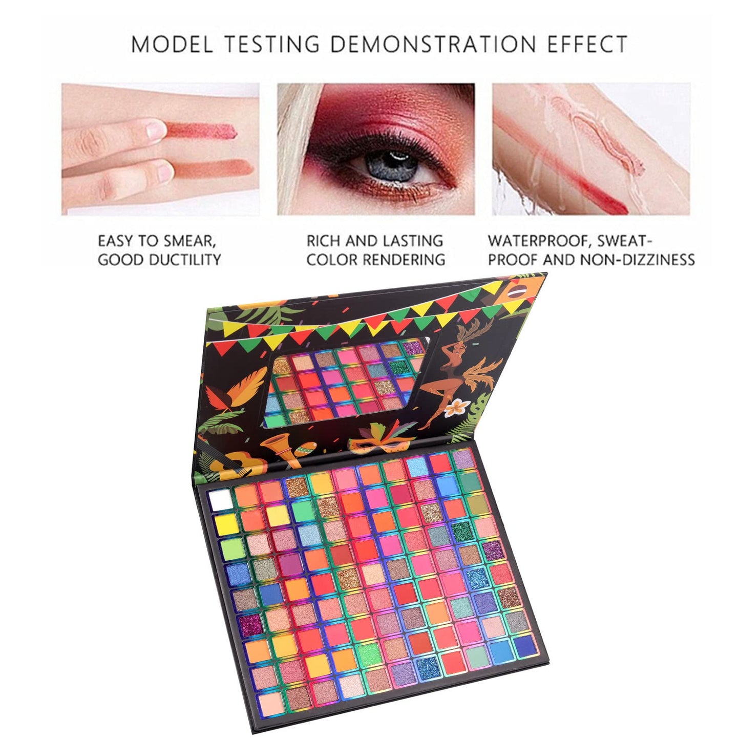 99 Colors Eyeshadow Palette, Rainbow Colors Makeup Eyeshadow Palette, Professional High Pigmented Matte Glitter Makeup Pallet, Waterproof Long Lasting