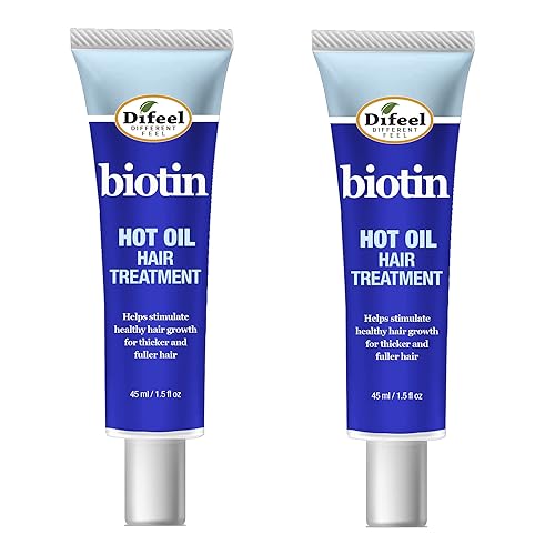 Difeel Hot Oil Hair Treatment with Biotin 1.5 oz. (Pack of 2) - Biotin Hot Oil Treatment
