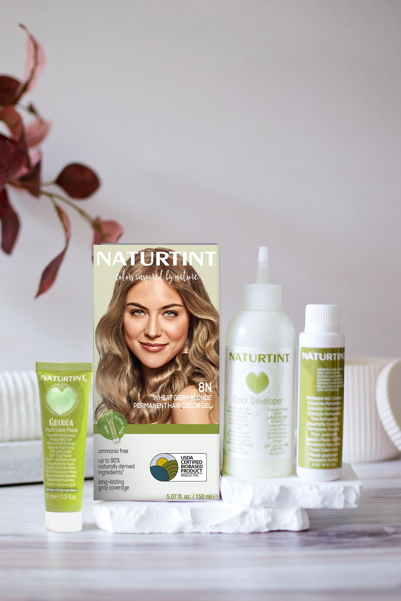 Naturtint 8N Wheat Germ Blonde Permanent Hair Color (Pack of 6), Ammonia Free, Vegan, Cruelty Free, up to 100% Gray Coverage, Long Lasting Results
