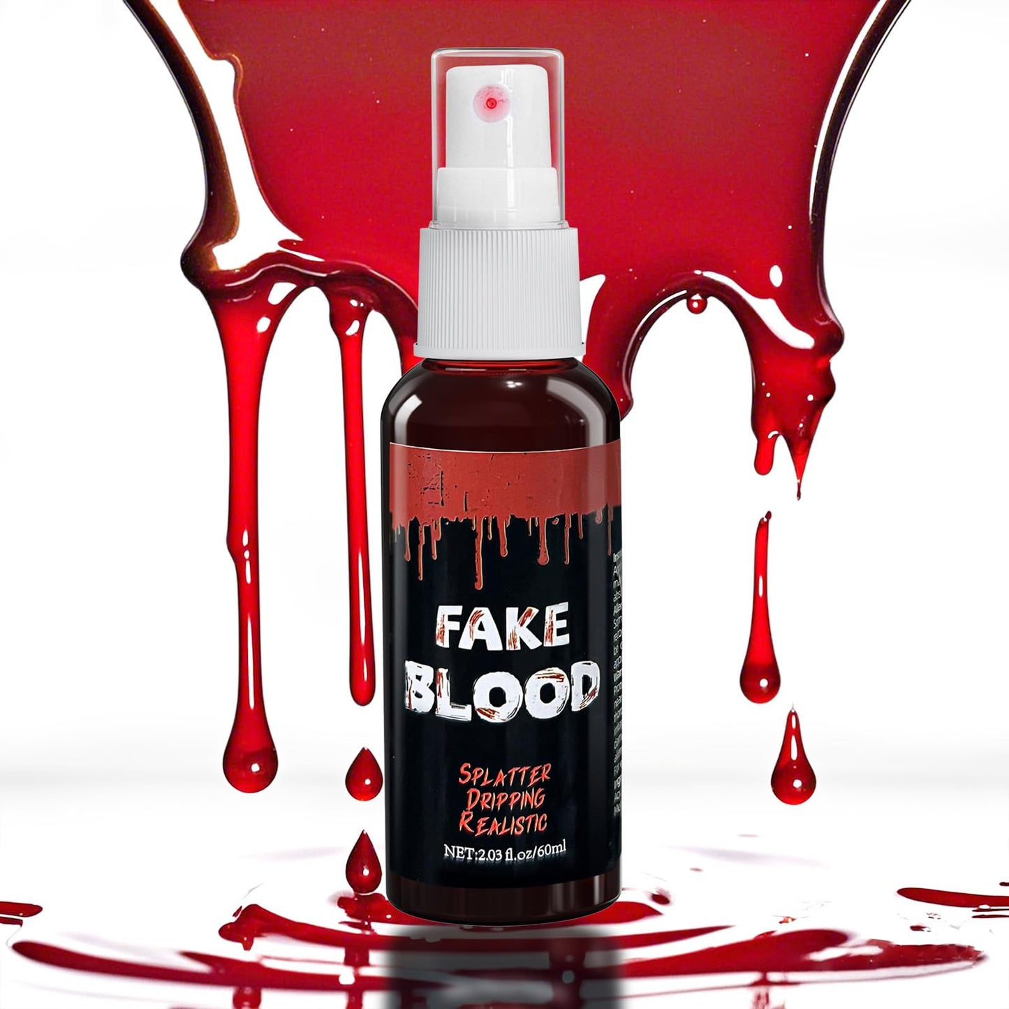 1pc Blood Spray Makeup,Halloween Liquid Fake Blood Washable,Realistic Blood Splatter for Clothes Clown Costume Cosplay Vampire Zombie Monster SFX