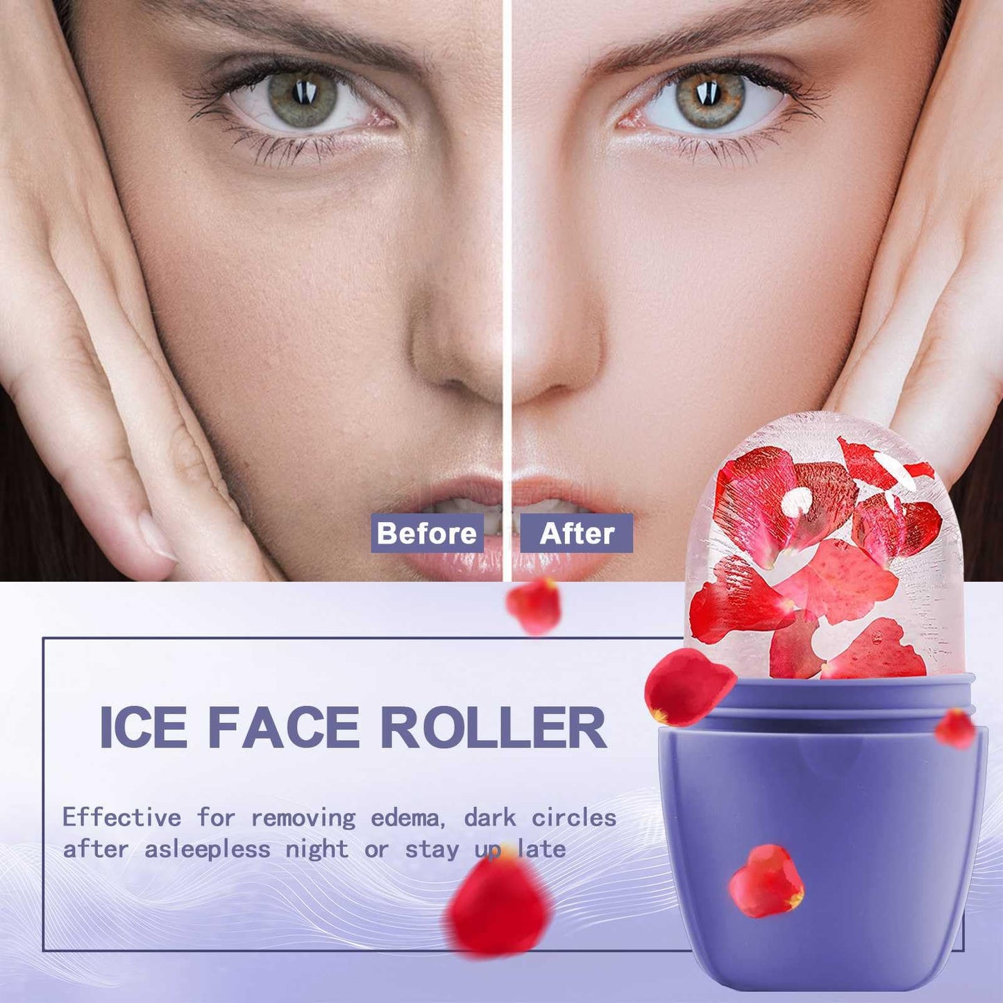 XHJRI Ice Face Roller Massager,Ice Cube Roller for Face, Eyes and Neck Naturally Conditioning and Skin Care,De-Puff Eye Bags,Reduce Migraine Beauty and Personal Care XHJRI