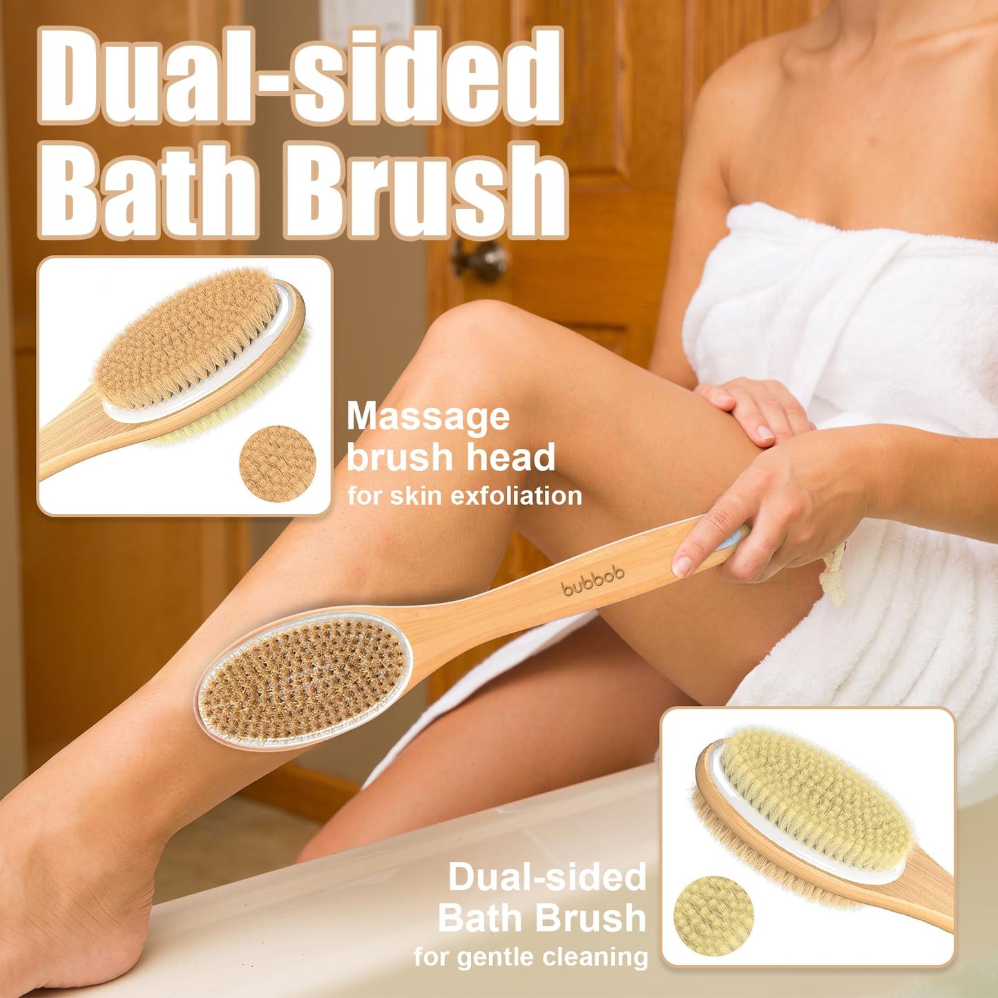 Back Scrubber for Shower,Bath Brush with Long Handle,Men and Women (Purple) Beauty and Personal Care Bubbob