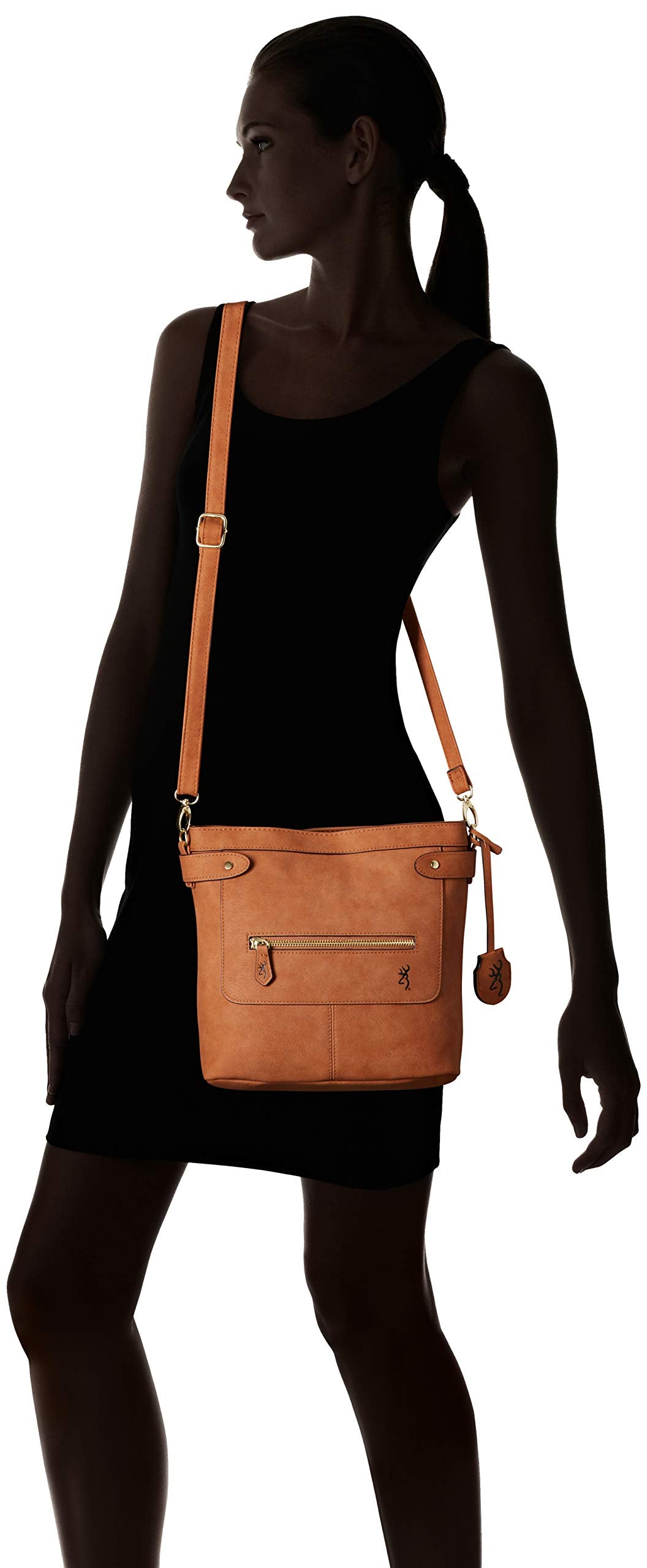 Browning Women's Concealed Carry Catrina Purse, Premium Holstered Handbag With Safety Locking Option, Brown