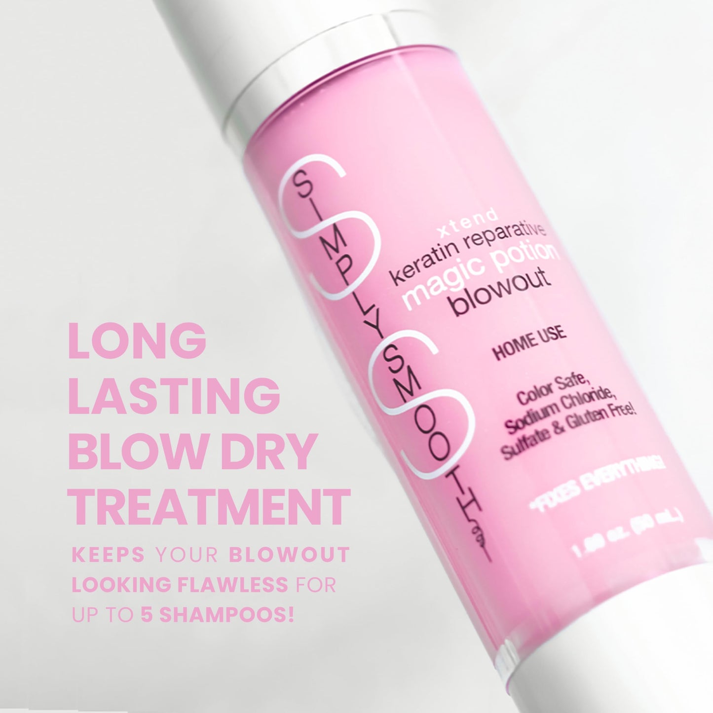 SIMPLY SMOOTH Magic Potion Blowout Serum - Keratin-Infused, Heat-Activated Styling Serum for Frizz-Free, Bouncy Blowouts | Adds Volume, Shine