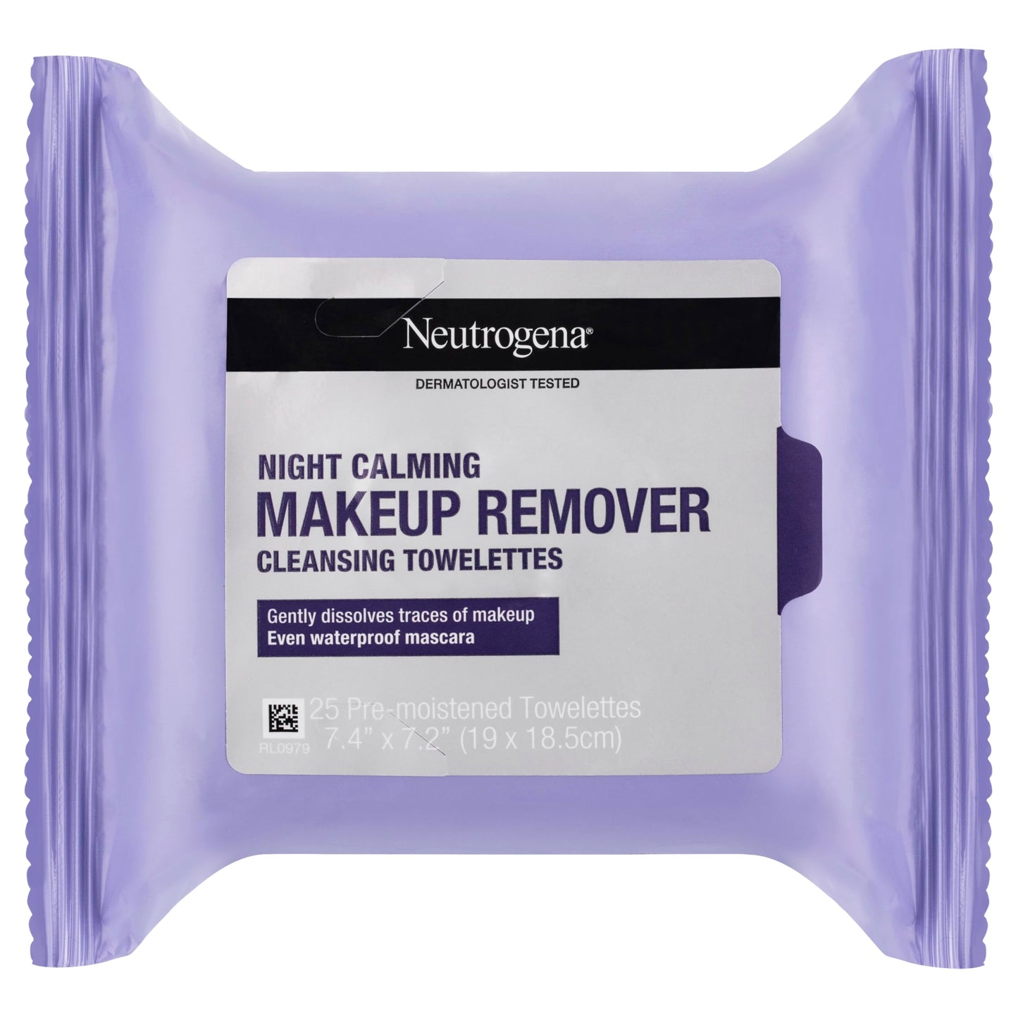 Neutrogena Night Calming Cleansing Makeup Remover Face Wipes, Disposable Nighttime Facial Towelettes to Remove Dirt, Oil, Makeup & Waterproof Mascara