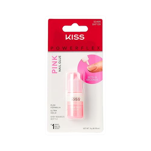 Kiss Powerflex, Nail Glue for Press On Nails, Nail Bond, Includes 3g Pink Glue Beauty & Personal Care KISS