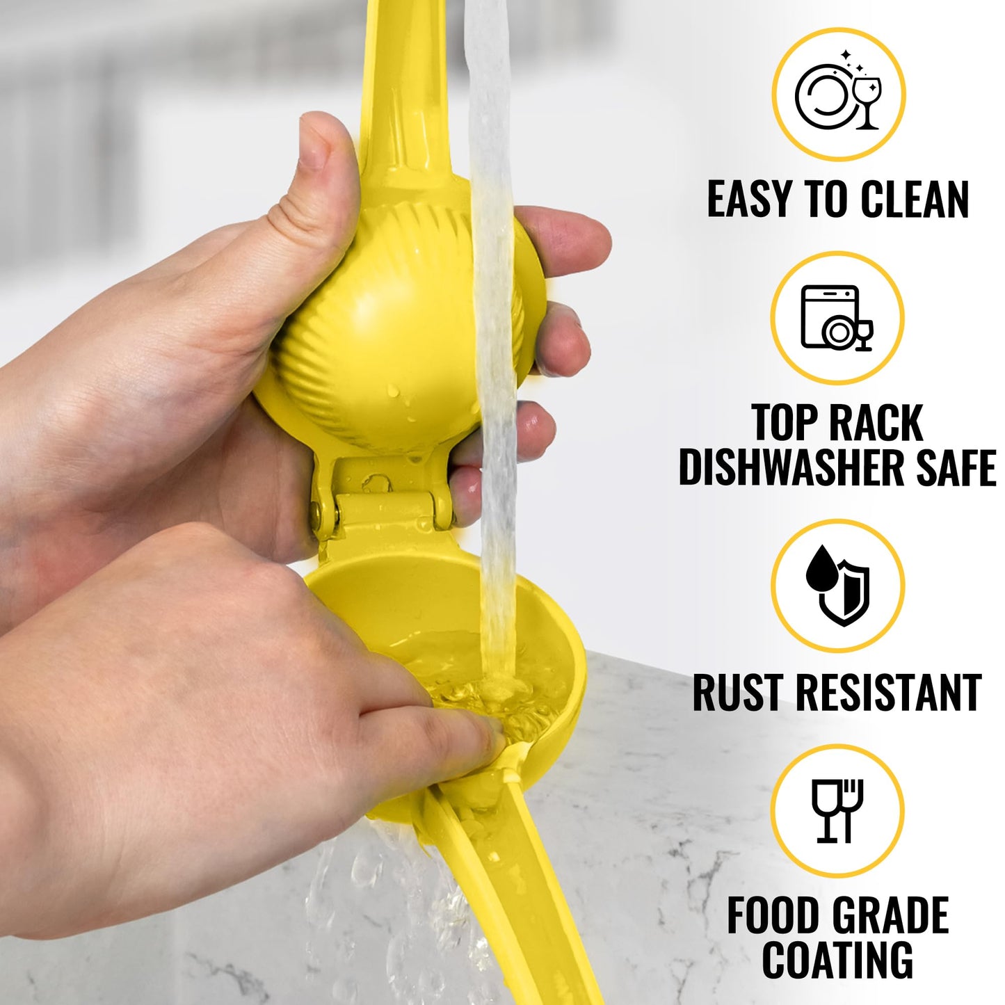 Zulay Kitchen Metal Lemon Squeezer – Handheld Citrus Juicer, Manual Press for Maximum Juice Extraction, Easy to Use