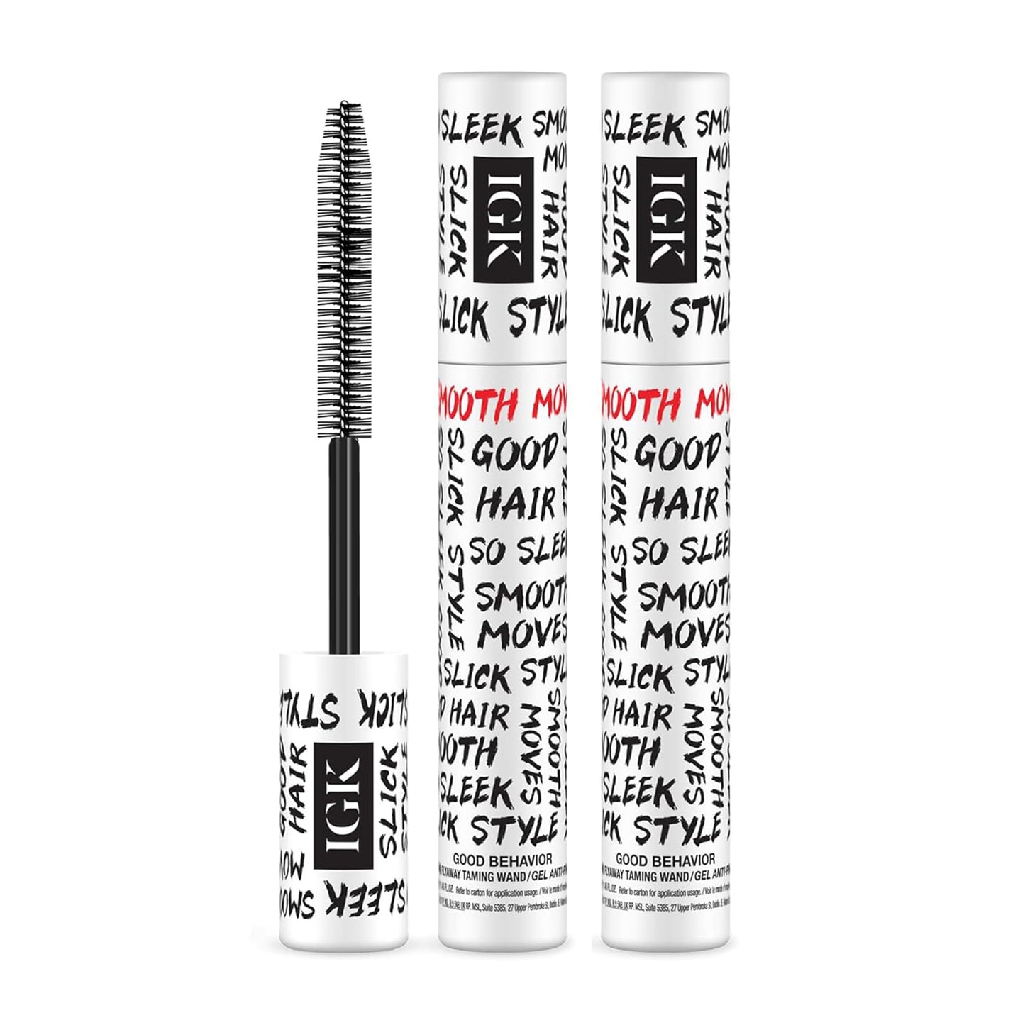 IGK Good Behavior Frizz & Flyaway Taming Wand (Pack of 2) | Instantly Smooths Flyaways, Slicks Back Styles & Details Edges | 24-Hour Frizz Control |
