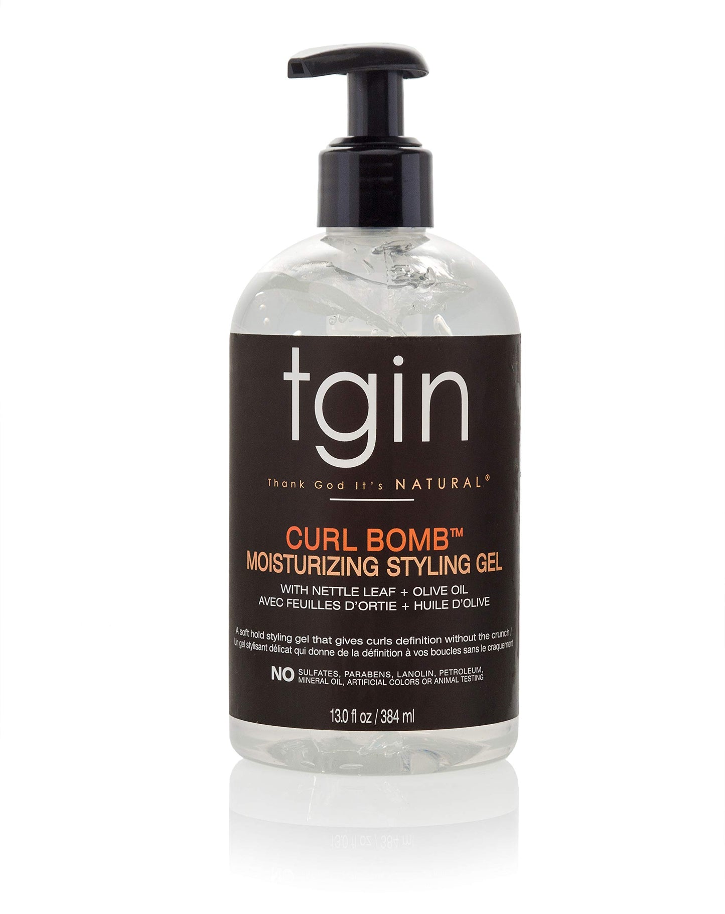 tgin Curl Bomb Moisturizing Styling Gel - Frizz Control, Curl Defining & Moisturizing Hair Gel with Olive Oil & Nettle Leaf - Curly Hair Products