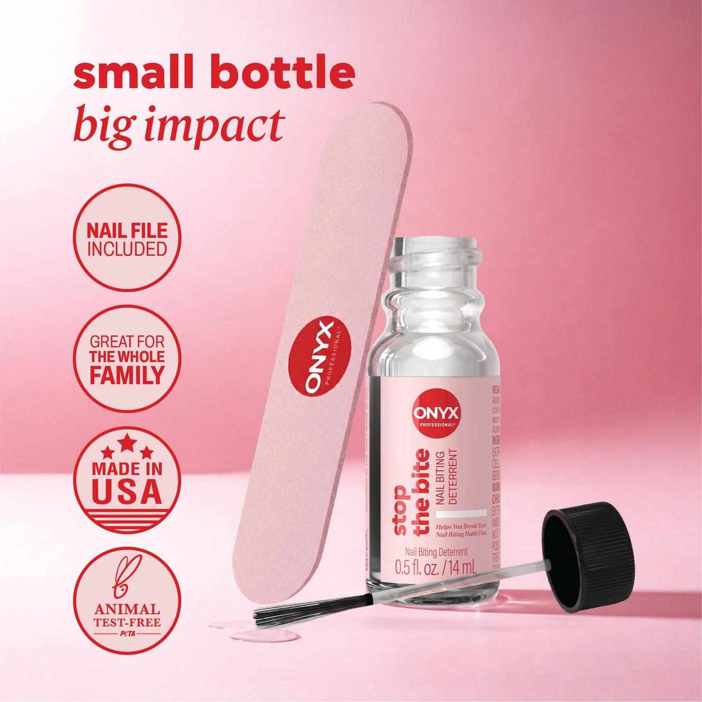 Onyx Professional Stop the Bite Nail Biting Prevention Polish, 0.5 Fl Oz - Made in USA, Stop Nail Biting, No Bite Nail Polish, Thumb Sucking Deterrent Beauty and Personal Care Onyx Professional