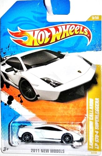 Hot Wheels LAMBOURGHINI Gallardo LP 570-4 SUPERLEGGERA in White 2012 New Models 1:64 Scale Collectible Die Cast Car #009