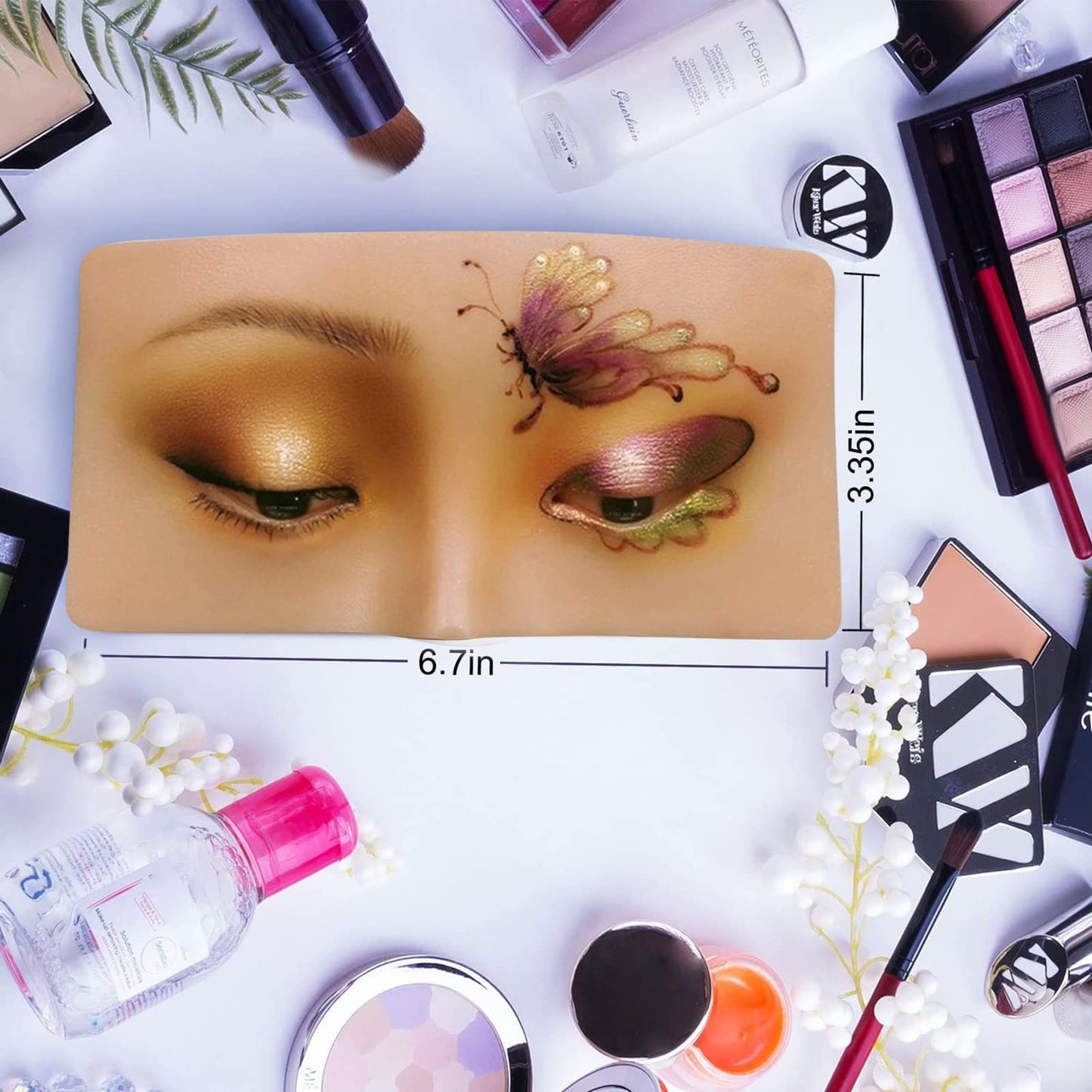 muzlee Face Eyes Makeup Practice Board 3D Realistic Face Skin Board Practice Model for Eyeshadow Eyeliner Eyebrow Lash Mapping