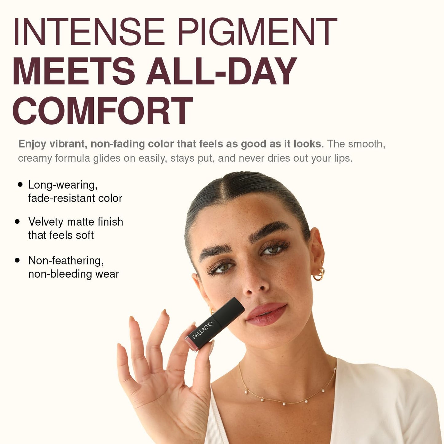 Palladio Herbal Matte Lipstick, Coral, Creamy and Full Coverage Long Lasting Matte Lipstick