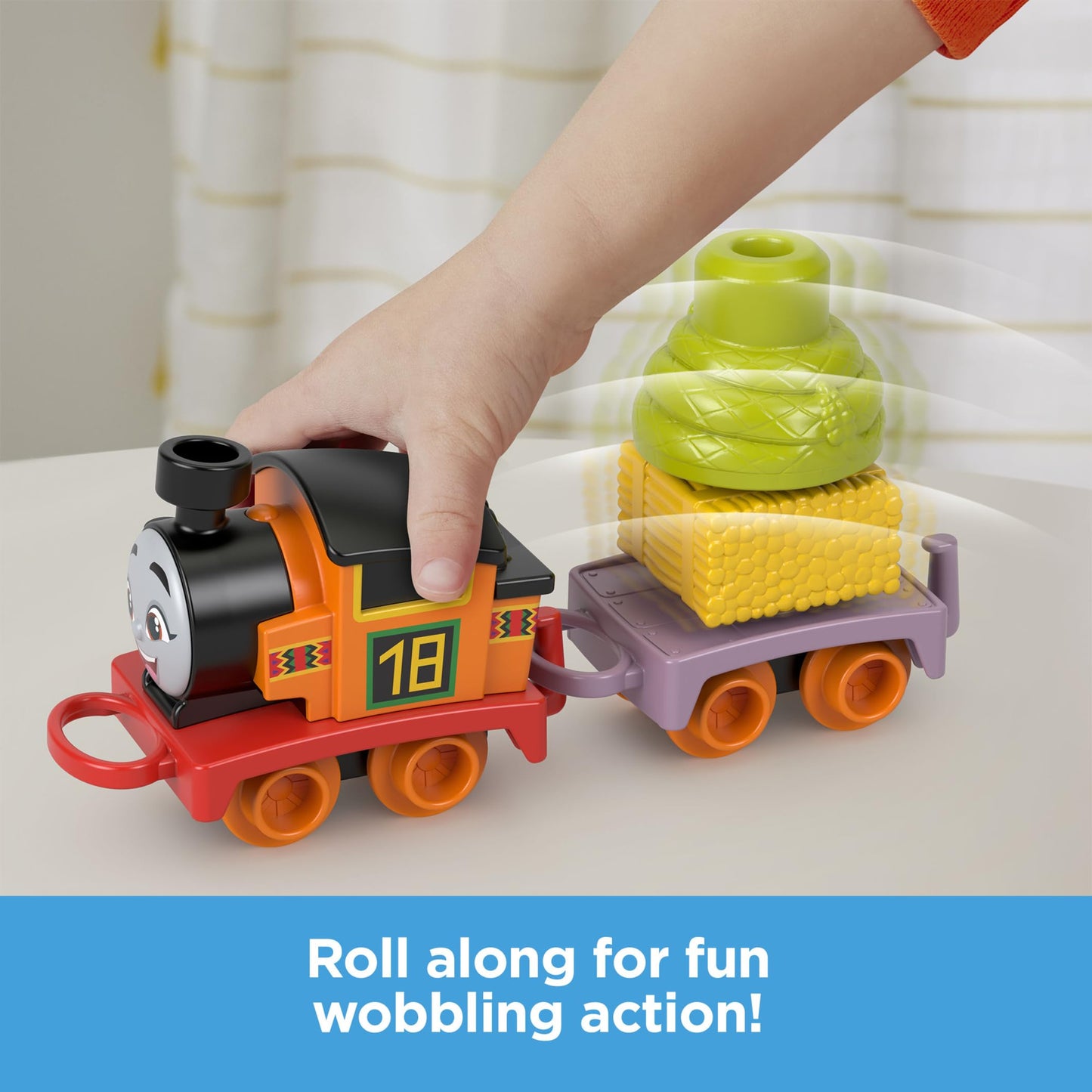 Thomas & Friends Toddler Toy My First Nia Push-Along Train with Stacking Cargo for Kids Ages 18+ Months