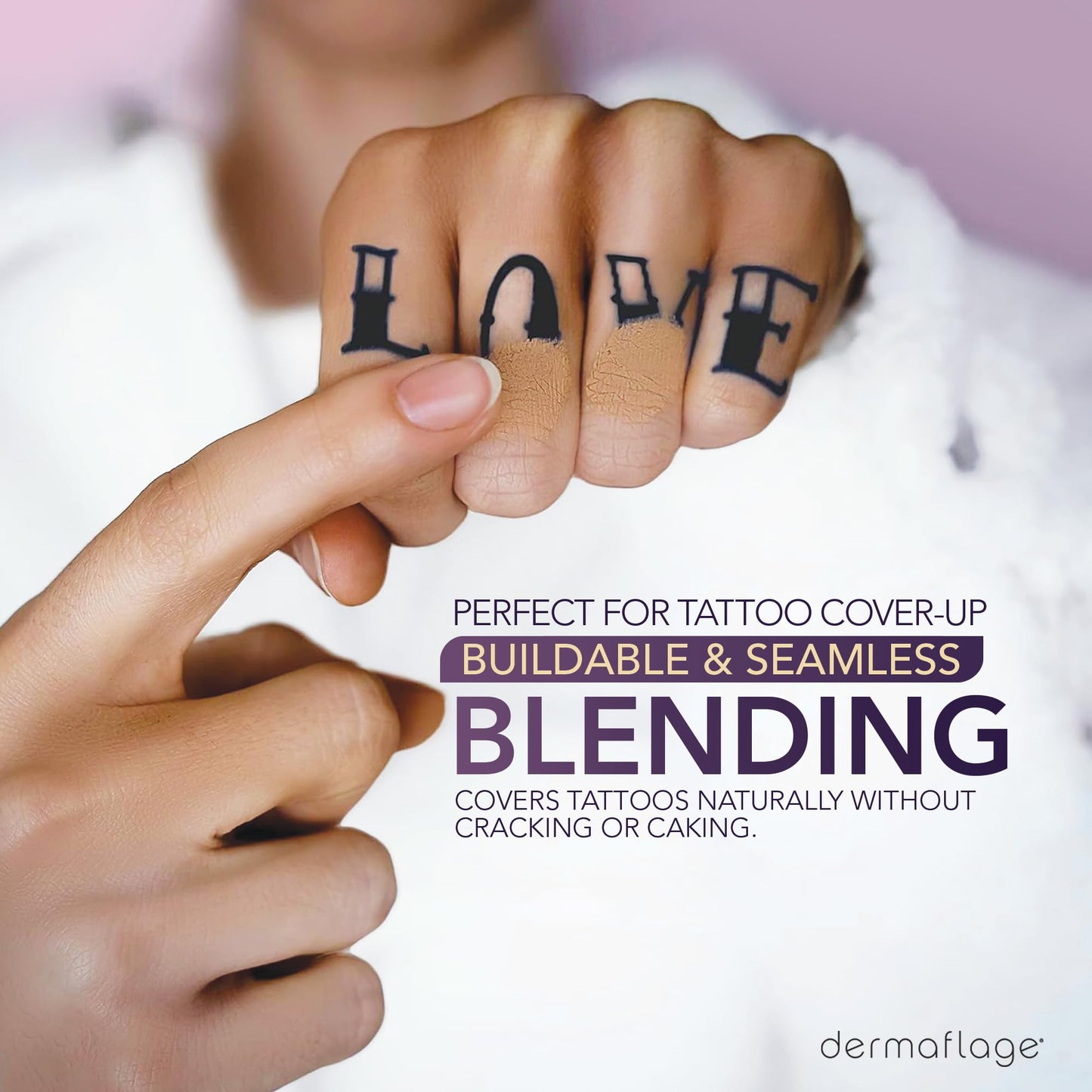 Dermaflage Tattoo Cover Up Makeup (Light) - Bruise Full Coverage Concealer - Full Coverage Waterproof Concealer for Bruise, Scar & Acne - Smudge Proof
