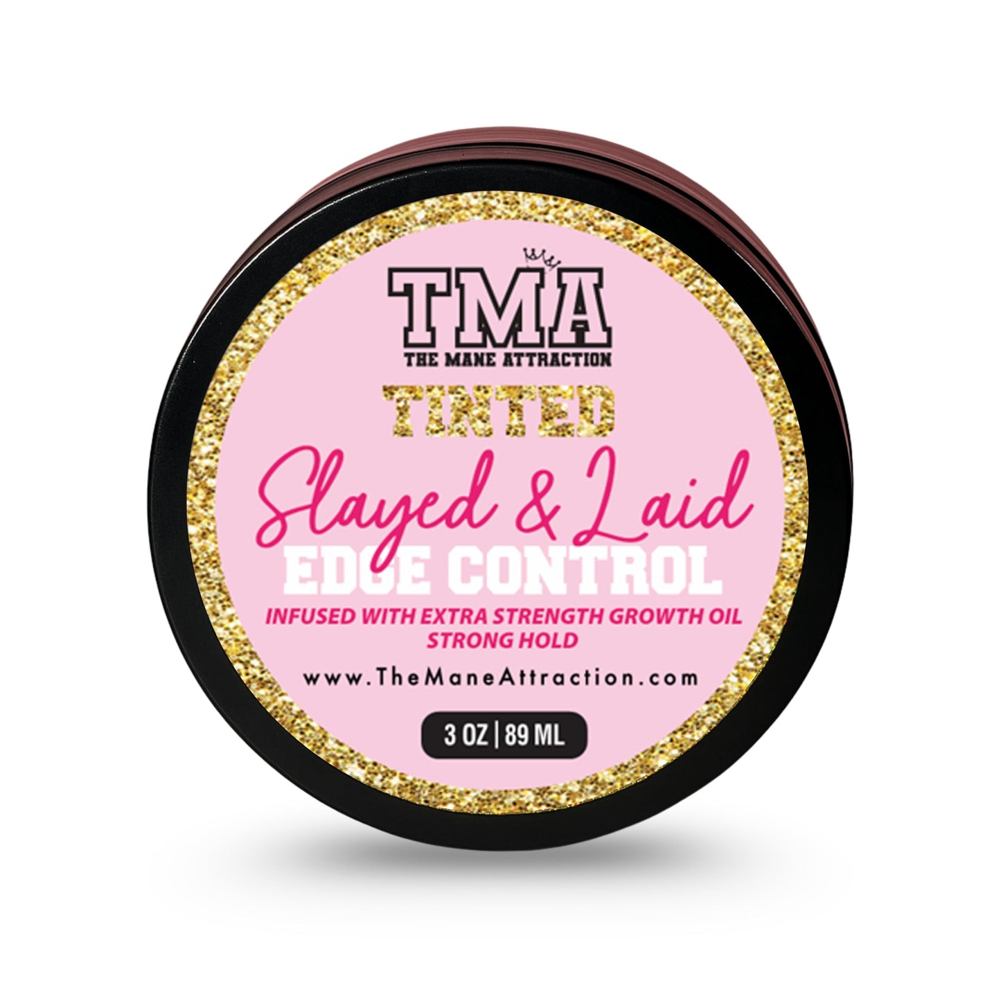 The Mane Attraction Black Edge Control Tinted- 3oz | Edge Gel for Thinning Hairlines | Flake-Free Growth Gel with Strong Hold for Natural Styles