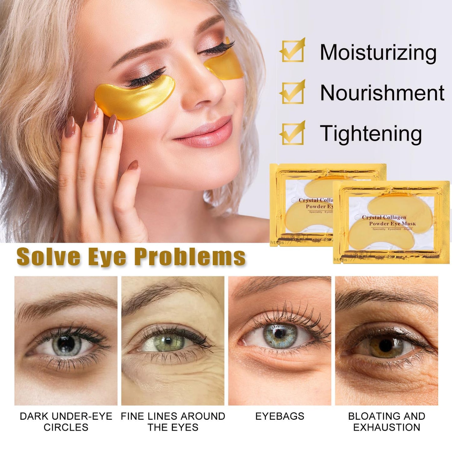 30 Pairs 24K Gold Eye Masks & Lip Masks, Under Eye Patches for Puffy Eyes, Lip Mask Skincare, Small Gifts, Bridesmaid Gifts, Bridal Shower Gifts Beauty and Personal Care Miniling