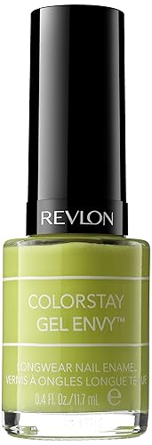 Revlon ColorStay Gel Envy Longwear Nail Polish, with Built-in Base Coat & Glossy Shine Finish, in Blue/Green, 220 In The Money, 0.4 oz