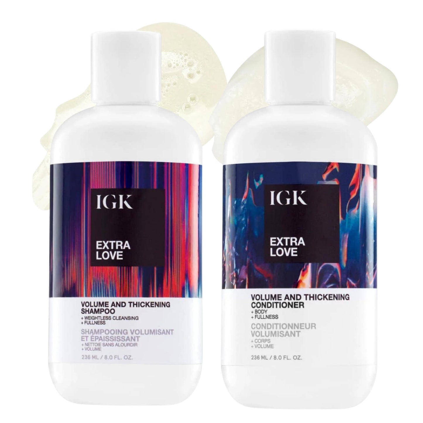 IGK EXTRA LOVE Volume & Thickening Shampoo & Conditioner Set | Volume + Scalp Balance + Oil Balance | Vegan + Cruelty-Free | 8 oz (Pack of 2)