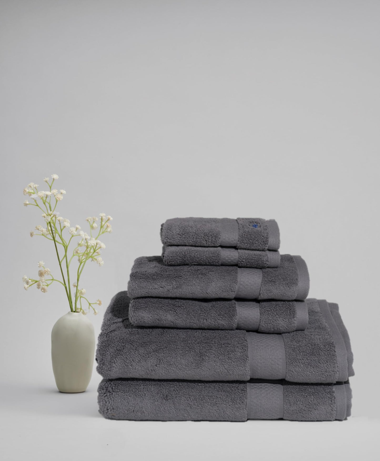 Royal Velvet Signature Solid Towel Sets Grey Cotton 6-Piece 6 Piece Set Towel, solid themed, for Men and Women, OEKO-TEX Certified Confidence