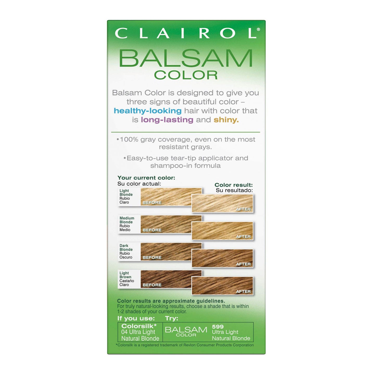 Clairol Balsam Permanent Hair Dye, 599 Ultra Light Natural Blonde Hair Color, Pack of 1