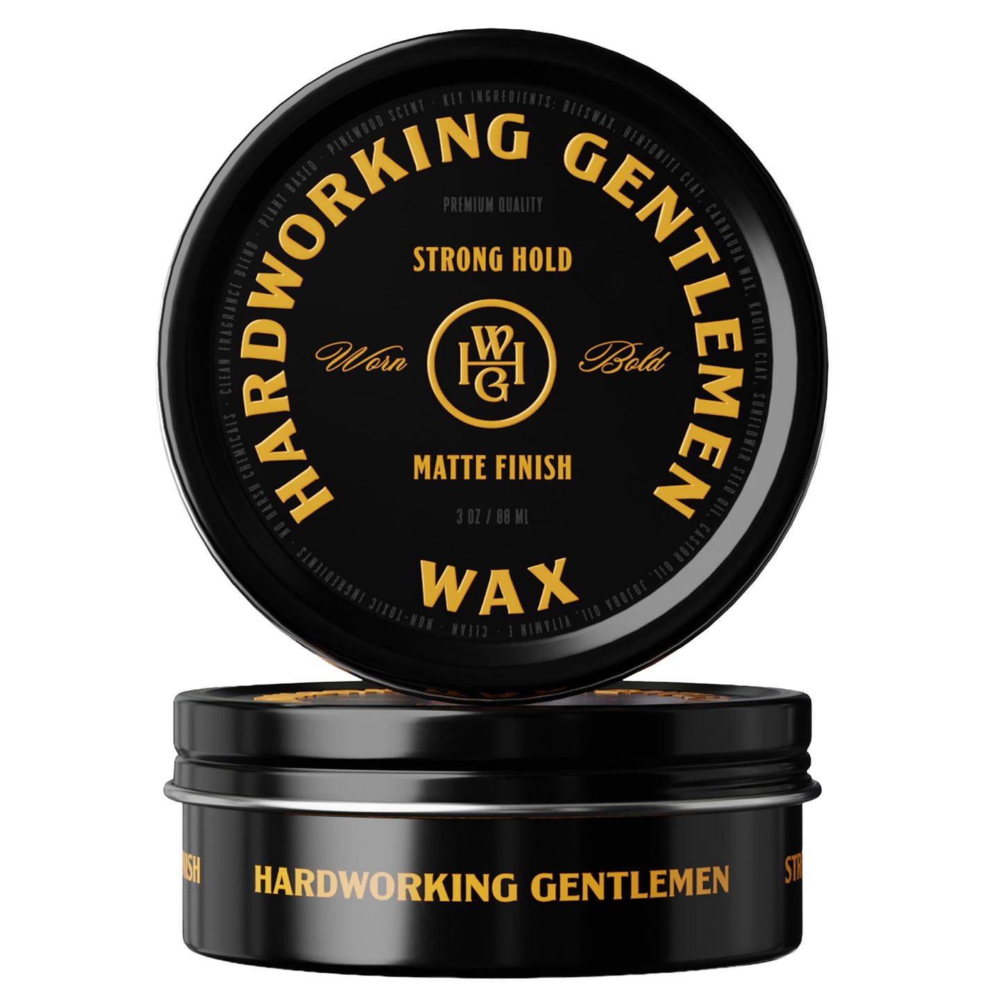 Hardworking Gentlemen Hair Wax for Men, Firm Hold, Matte Finish, Pinewood Scent, 3 oz (Made in USA)
